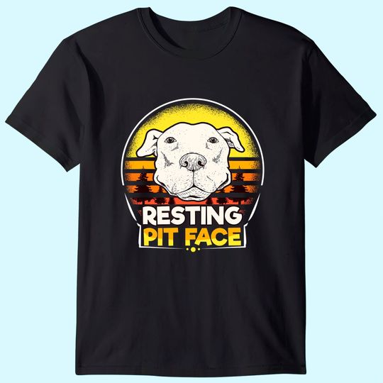 Resting Pit Face Vintage T-shirt Pitbull Dog Beach