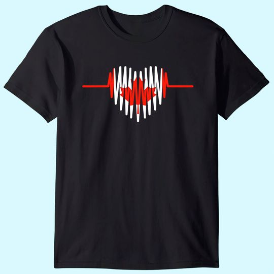 Happy Canada Day Shirt Canadian Heart Beat Rate Nurse T-Shirt
