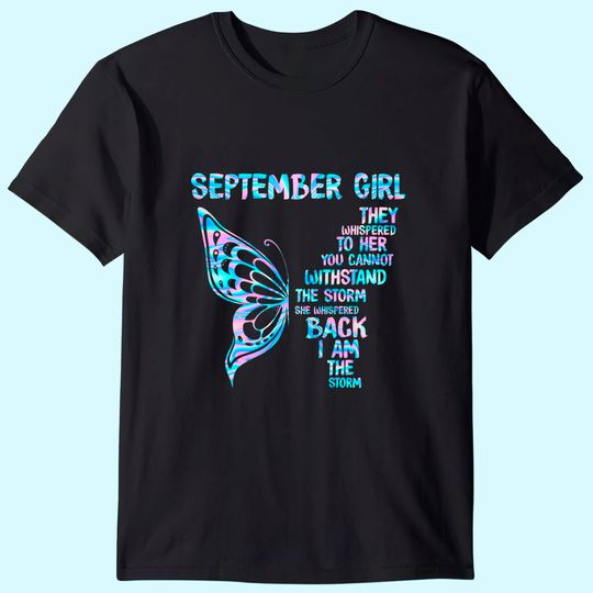 Butterfly September Birthday T Shirt