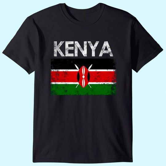Vintage Kenya Kenyan Flag Pride T Shirt