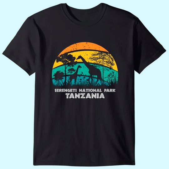 Vintage Retro Serengeti National park, Tanzania Africa Safar T-Shirt