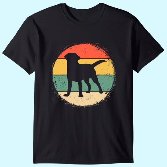 Circular Retro Labrador Owner Gift Golden Black Lab Dad Mom T-Shirt