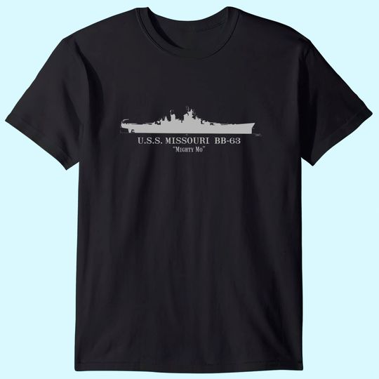 Missouri Battleship Tech Drawing T Shirt