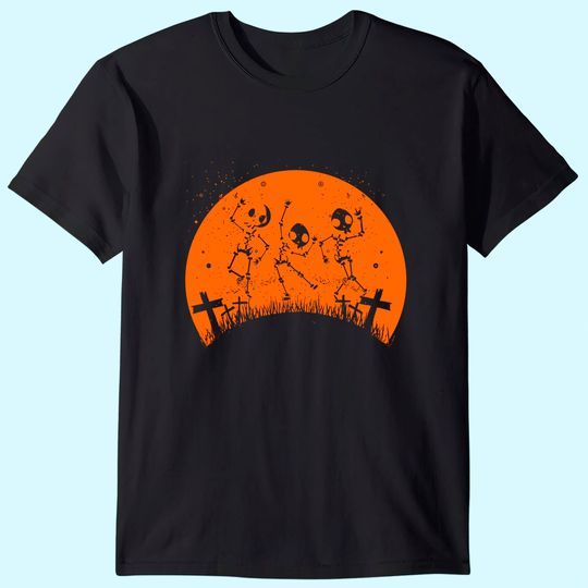 Skeleton Dance Macabre Vintage Retro Sunset Halloween 2021 T-Shirt