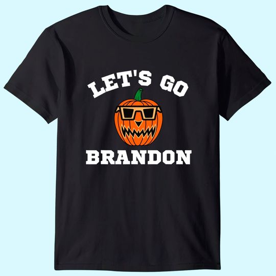 Let's Go Brandon Chant Halloween Pumpkin in Glasses T-Shirt
