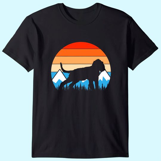 English Springer Spaniel Dog Mountain Hiking Vintage T-Shirt