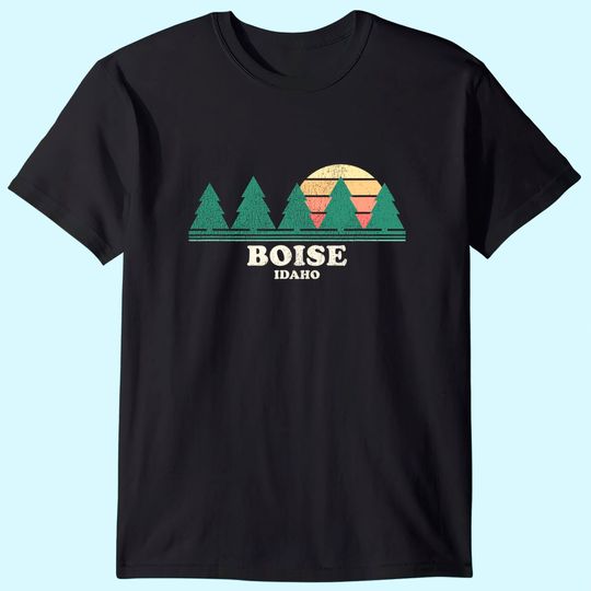 Boise ID Vintage Throwback Tee Retro 70s Design T-Shirt