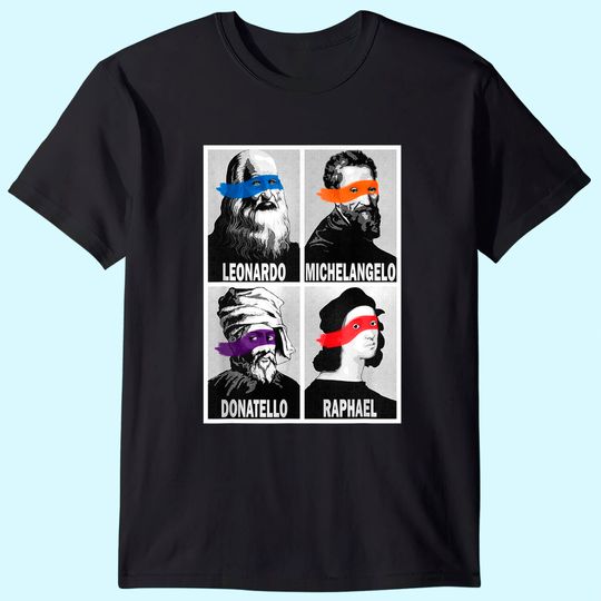 Renaissance Ninja Artists Poster Style Pop Art T Shirt