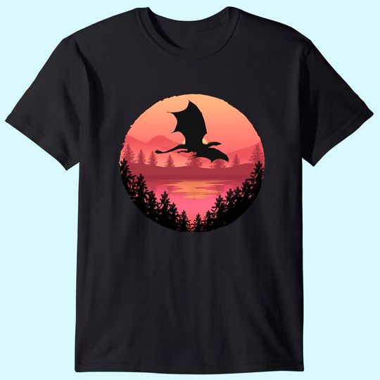 Flying Dragon - Water Sunset Fantasy / Sci-Fi Art T-Shirt