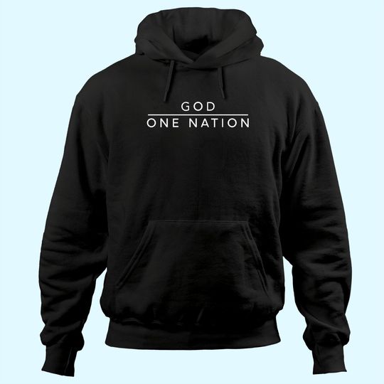 One Nation Under God Line Art Patriotic Christian Hoodie