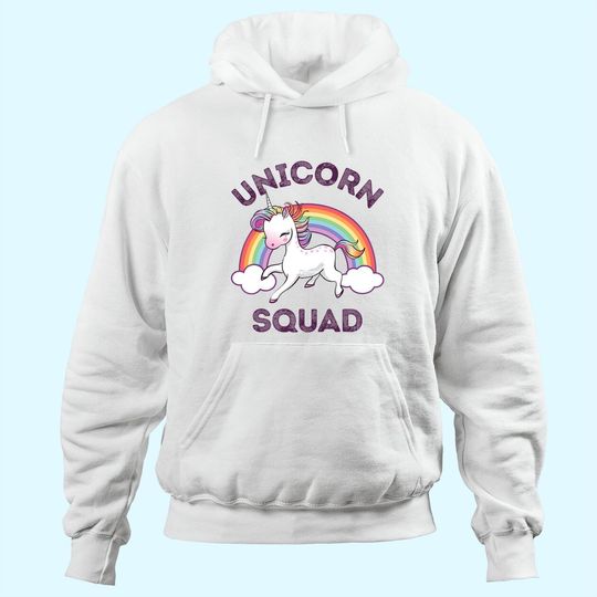 Unicorn Squad Hoodie Girls Kids Rainbow Unicorns Queen Gift Hoodie