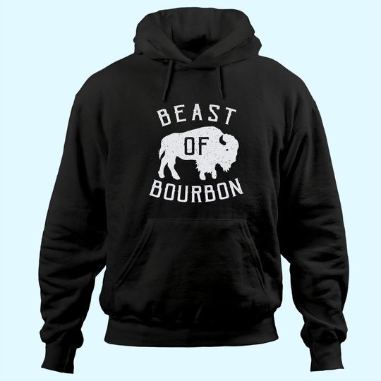 Beast of Bourbon Drinking Whiskey design Bison Buffalo Party Hoodie