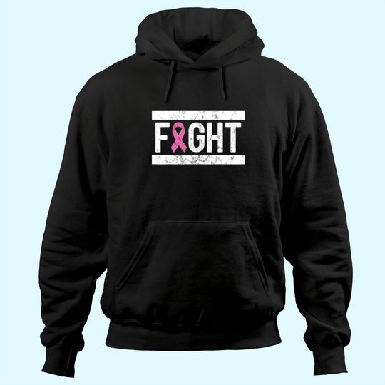 Fight Pink Breast Cancer Awareness Pink October Grunge Hoodie