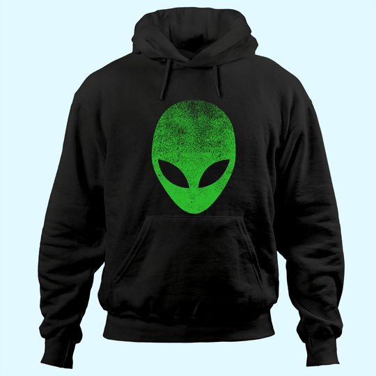 Alien Head Distressed Hoodie I Aliens UFO Area 51 Roswell Hoodie