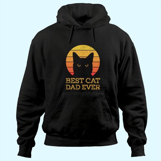 Best Cat Dad Ever Vintage Funny Cat Daddy Fathers Day Hoodie
