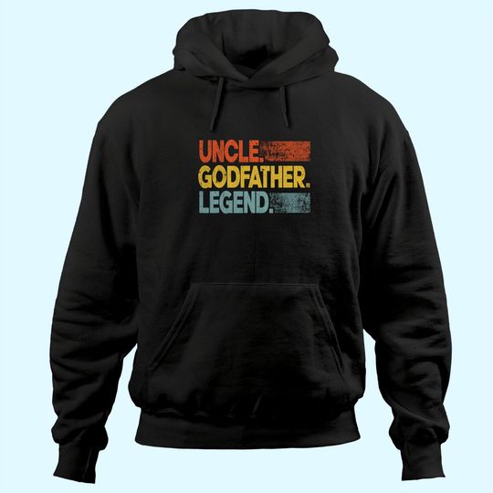 Mens Retro Uncle Godfather Legend Funny Uncle Hoodie Father's Day Hoodie