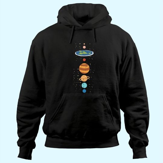 Flat Earth And Planets Funny Conspiracy Theory Earthers Gift Hoodie