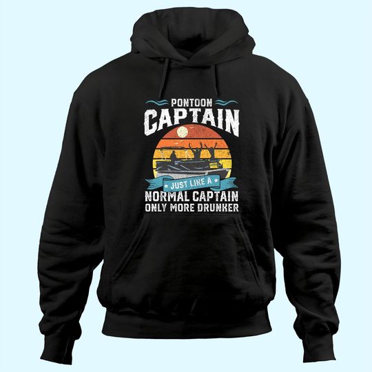 Funny Pontoon Captain Boat Lake Boating Beer Gift For Dad Hoodie