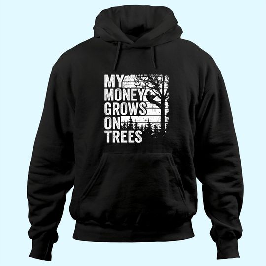 Arborist Mens Tree Climber Vintage My Money Grows On Trees Hoodie
