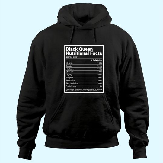 Black Queen Nutrition Facts Proud Black History Month Pride Hoodie