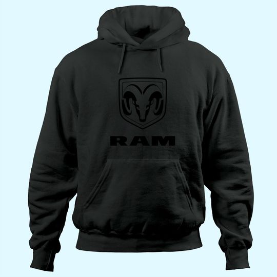 Men Ram Trucks Black Logo Hoodie
