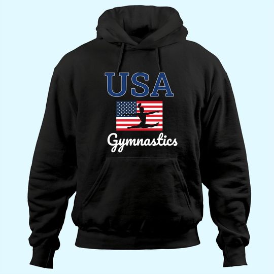 Girl Tumbling Team Gear Gymnastics USA American Flag Hoodie