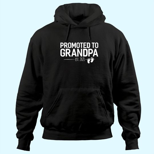 Promoted to Grandpa 2021, Baby Reveal Granddad Gift Men Hoodie