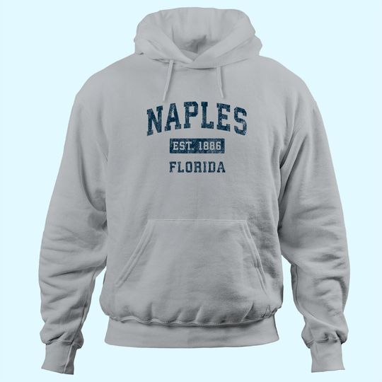 Naples Florida FL Vintage Sports Design Navy Print Hoodie