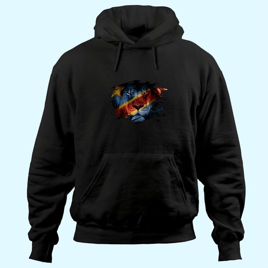 DR Congo Flag and African Lion Picture Congolese Pride Hoodie