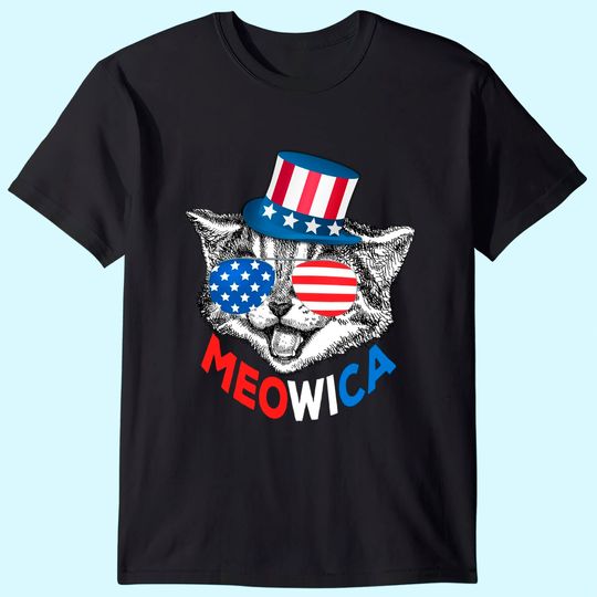 Meowica American Flag T Shirt