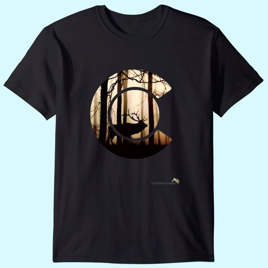 Colorado Flag Logo Elk Hunting Shirt T Shirt