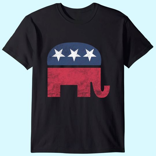 Tee Luv Republican Elephant T-Shirt - Soft Touch Grey GOP Elephant Shirt
