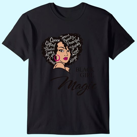 Black Girl Magic Shirts for Women Melanin Afro Woman Tshirts Black Girl Tee Afro Queen Black Pride Short Sleeve Tops