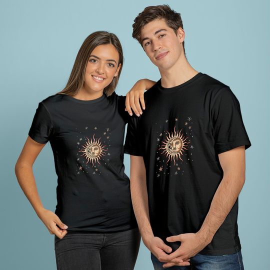 Vintage Sun and Moon Graphic T Shirt