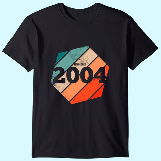 Established 2004 Vintage 17th Birthday Gift Retro Est 2004 T-Shirt