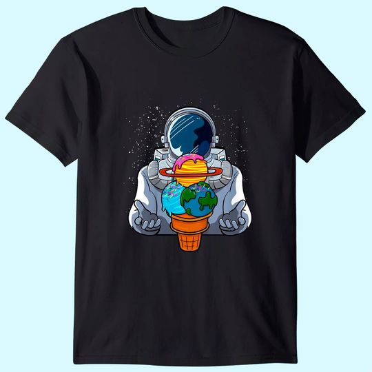 Ice Cream Astronaut Lover Space Planet Sorbet Galaxy Gelato T-Shirt