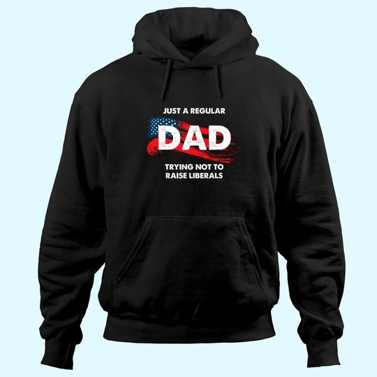Mens Republican Just A Regular Dad Trying Not To Raise Liberals Hoodie
