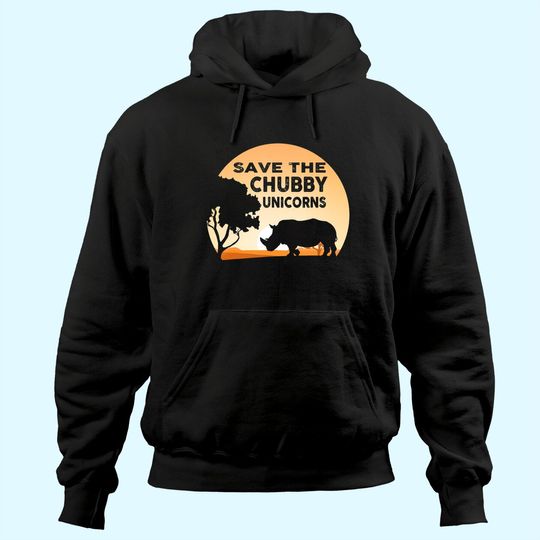 Save The Chubby Unicorns Gift Fat Rhino Hoodie
