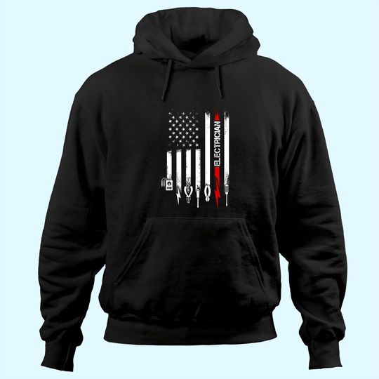 American Flag With Electrician Hoodie