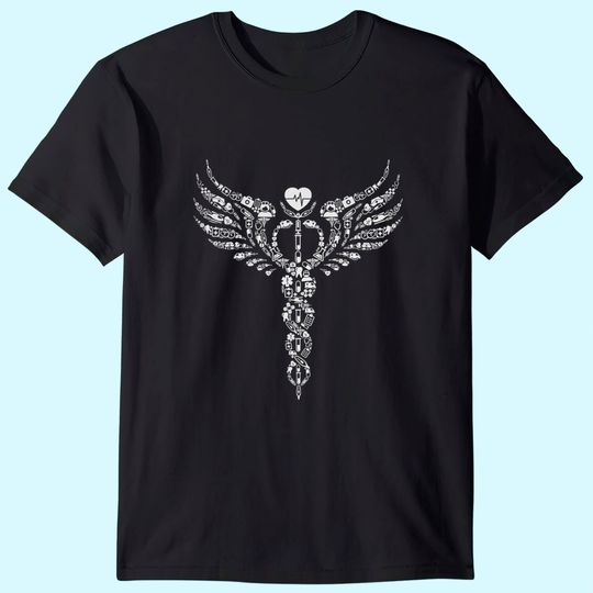 Nurse Caduceus Medical Symbol Nursing Logo Gift T-shirt