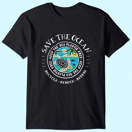 Save The Ocean Keep The Sea Plastic Free Turtle T Shirt