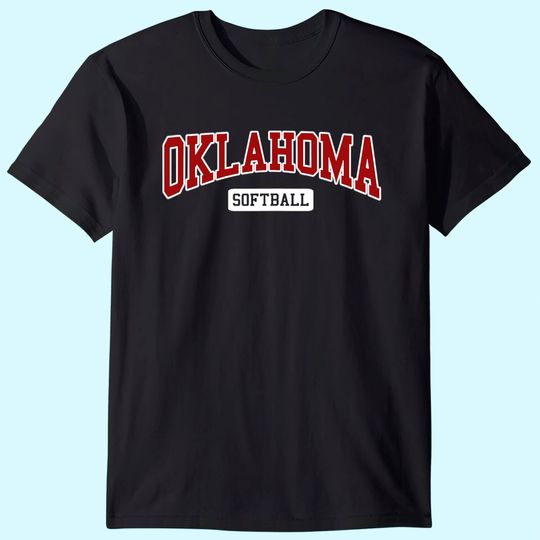 Oklahoma Softball Classic Retro Style Softball Player T-Shirt