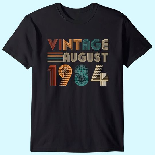 Retro Vintage August 1984 T Shirt 35th Birthday T Shirt
