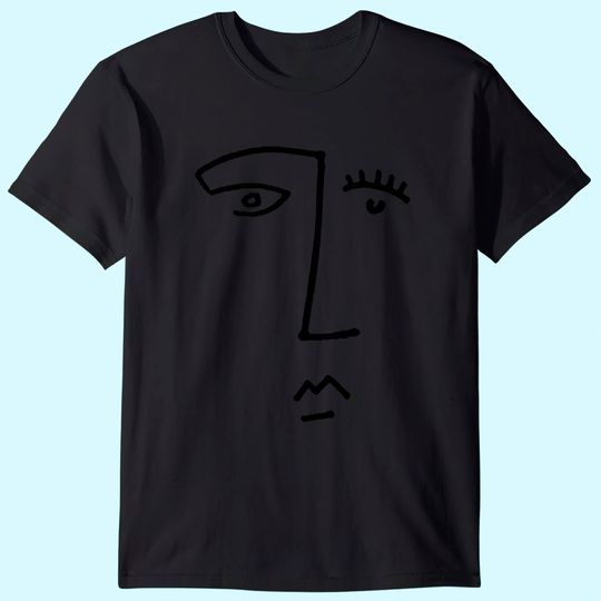 Artistic Line Drawing Abstract Face T Shirt