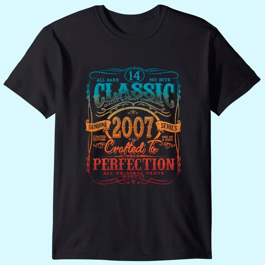 Vintage 2007 Limited Edition Gift 14th Birthday T-Shirt