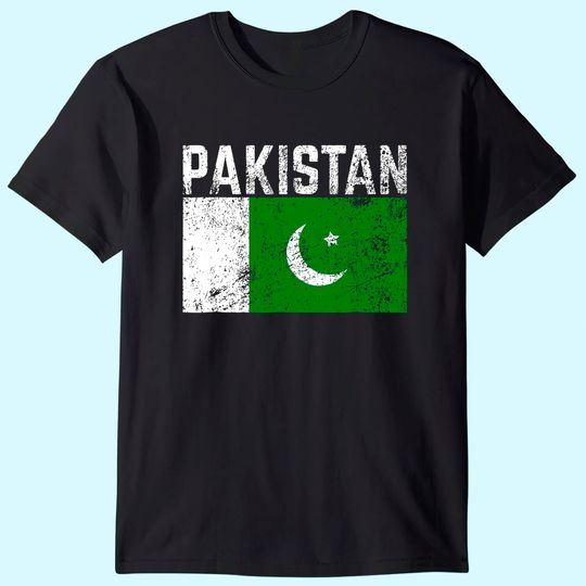 Pakistan Flag Vintage T Shirt