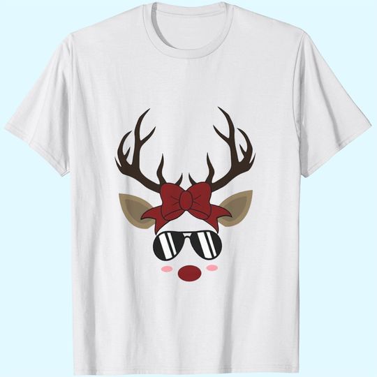 Christmas Couples His and Her Reindeer Holiday Cute Custom T-Shirt