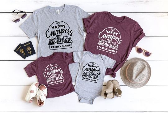 Family Camping Camper Adventure Matching Family 2021 Custom T-Shirt