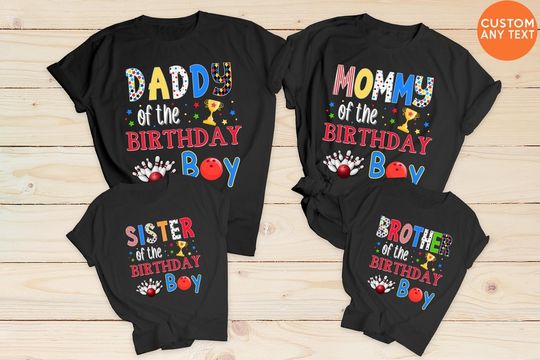 Personalized Bowling Birthday Family Matching T Shirt