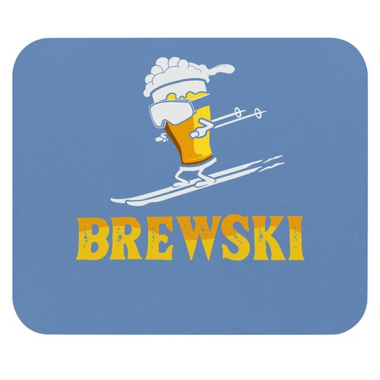 Brewski Skiing Beer Mouse Pad